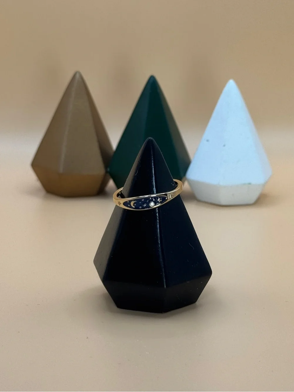 🌙✨ Celestial Star & Moon Gold Tone Ring Size 10